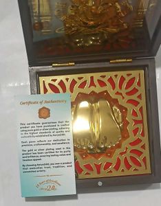 Ganesha &amp; Paduka gold&amp; silver plated showpiece