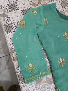 Teal Embellished Salwar Kameez