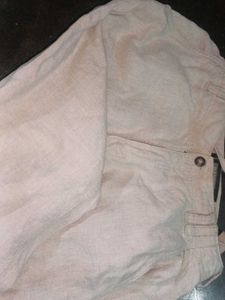 Tan Casual Unisex Linen Pants