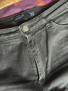 Black Jeans With Side Red & White Piping