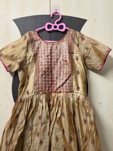 Self design stitched flared gown