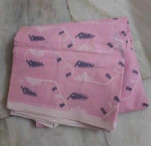Beautiful Pink Cotton Jamdani Saree