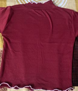 Maroon Crop Top