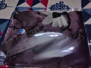 Elegant Purple Satin Garment with White Flower