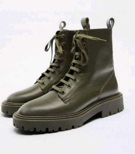 Zara Olive Green Ankle Boots