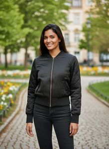 H&M Stylish Black Bomber Jacket Size Small