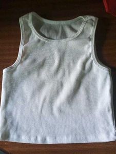 White Sleeveless Tank Top