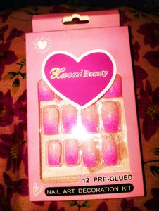 Pink Glitter Press-On Nails