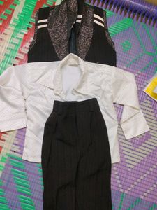 Shirt And Pant With Overcoat.