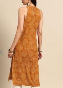Orange Printed Kurti