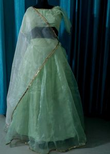 Elegant Mint Green Lehenga Choli Set