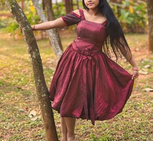Elegant Maroon Party Dress