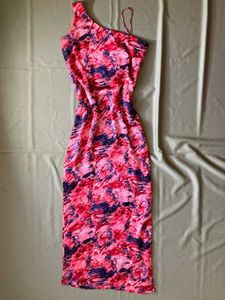 Abstract Print Sheath Midi Dress