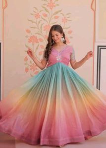 Pink &amp; Teal Ombre Gown