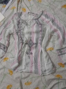 Boho Embroidered Peasant Top
