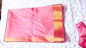 Pink  silkSaree with Blouse