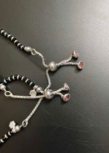 Evil eye pure silver anklet