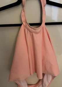Peach Halter Swimsuit Top