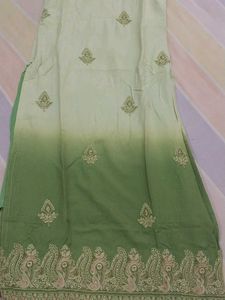 Green Embroidered Kurta Set
