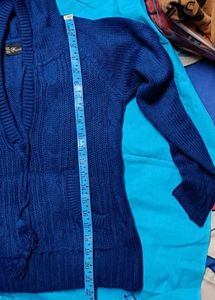 Westside Blue Knitted Hoodie