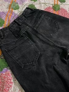 shine charcoal black jeans mom fit