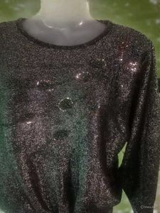 vintage feather sequins jumper sweater pullover