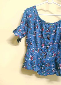 Floral Blue Top