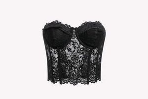 Black Lace Bustier Top