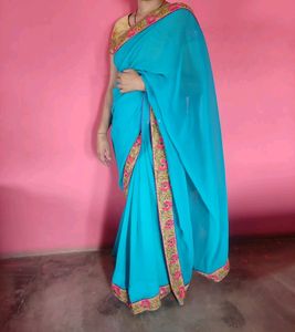 💙Beautiful Blue Saree For Women💙