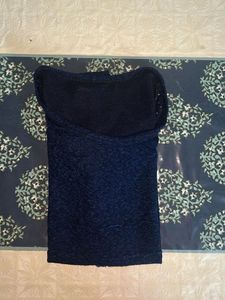 Navy Pearl Embellished Top