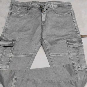 Gray Cargo Jeans