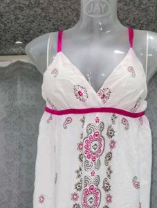 White Printed Sundress nightdress
