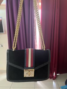 ALDO Black &amp; Gold Chain Crossbody Bag