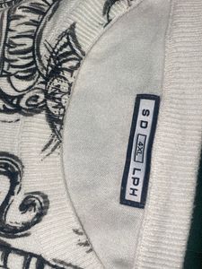 Trendy Cream Sweatshirt with Black Tiger Print – U