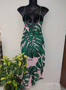 Tropical Print Chiffon Dress
