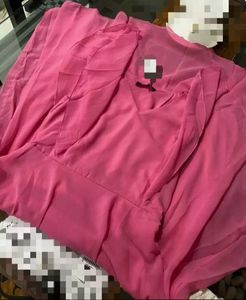 Hellodesign Pink Chiffon Overlay Maxi Dress