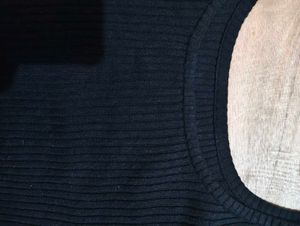 Black Ribbed Crop Top