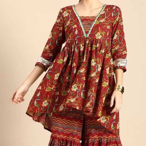 Anouk Pure Cotton Kurta Palazzo Set