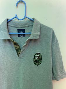 BAPE Grey Polo Shirt