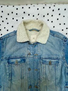 H&amp;M Denim Jacket with Fleece Collar