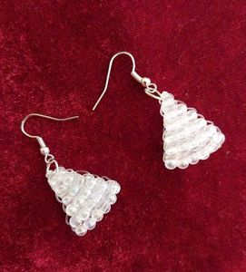 Beaded Triangle Dangle Earrings