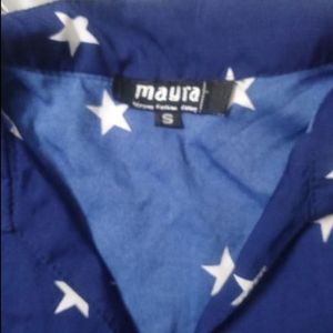 Blue Star Print Top