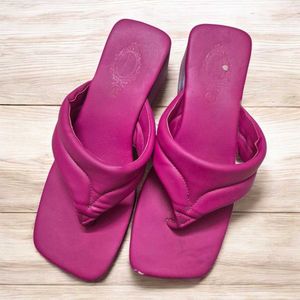 Trendy Pink Platform Wedge Flip Flops for Women