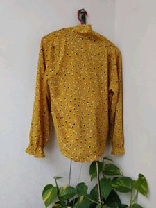 Vintage Mustard Floral Blouse