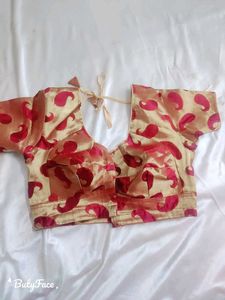 Golden Tissue Saree With Blouse