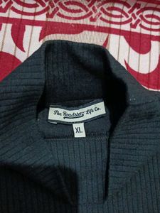 Black high neck ribbed top