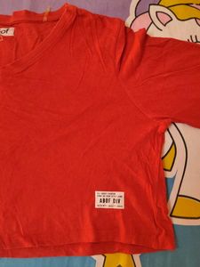 red short length tshirt oversized