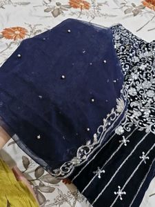 Elegant Embroidered Salwar Kameez Velvet