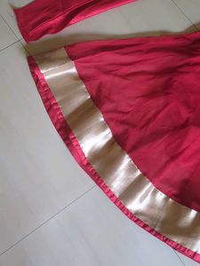 Red &amp; Gold Anarkali Suit