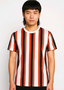 Striped T- SHIRT  ORANGE AND WHITE- Retro Vibes!